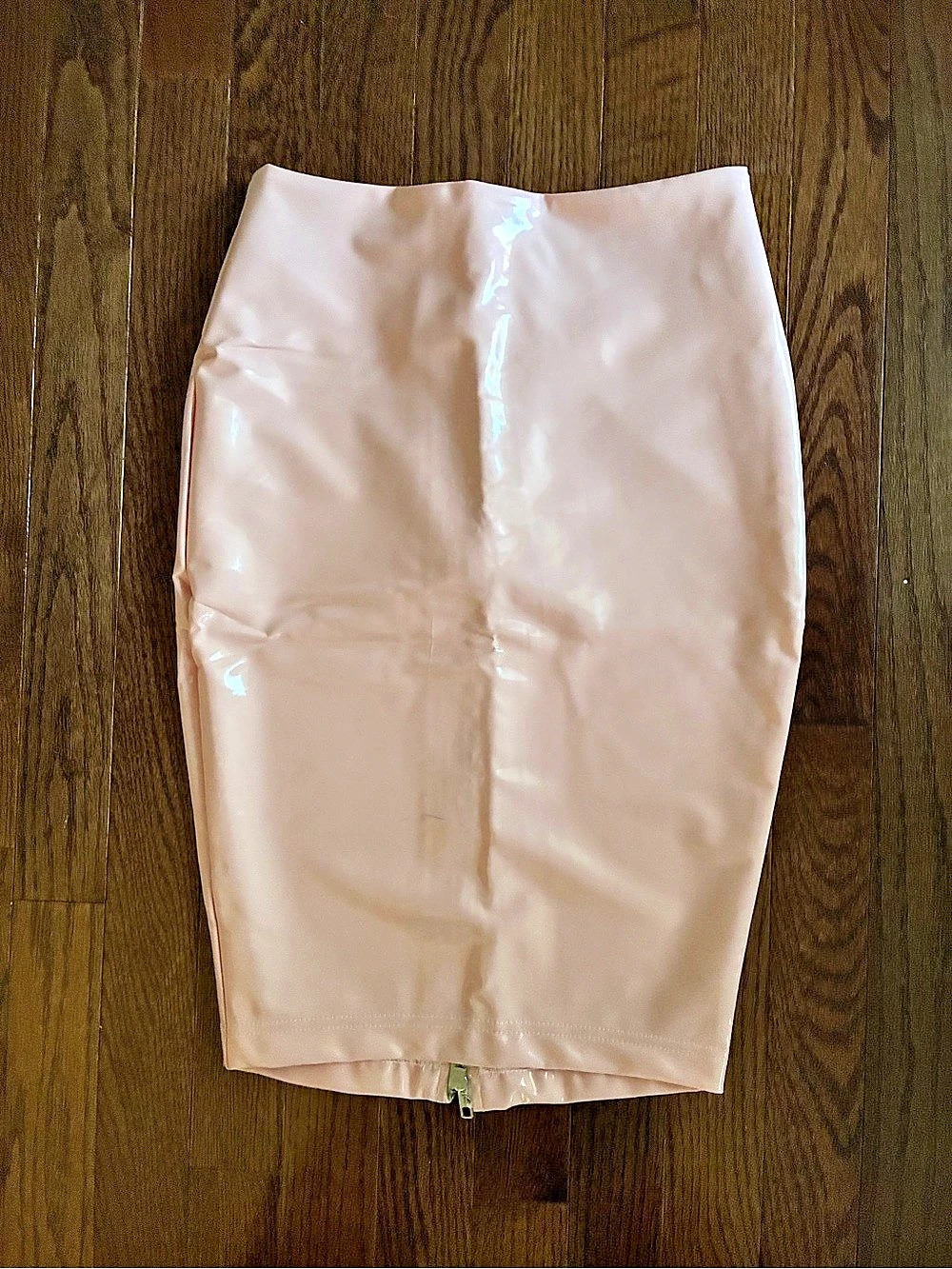 BNWT BlackMilk Pink Wet Look Vinyl Zipper Bodycon Pencil Skirt XS